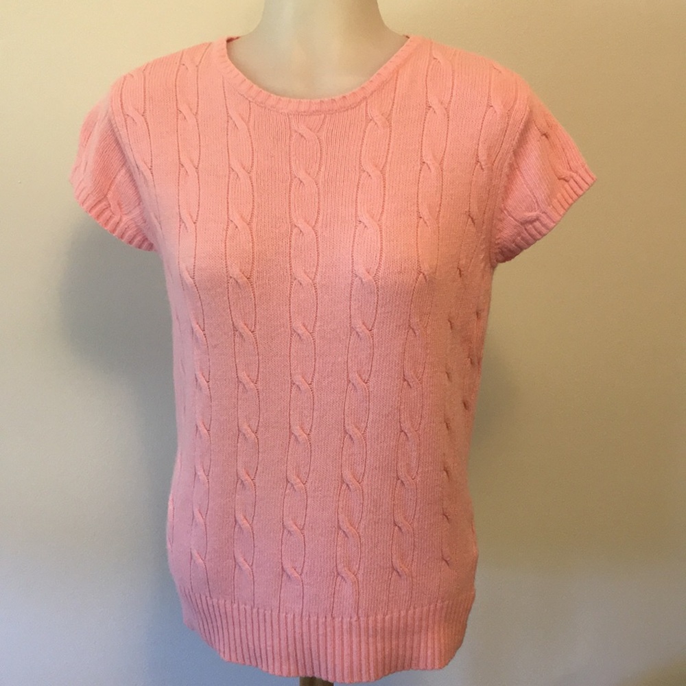 Tommy Hilfiger Pink Pullover Sweater Sh Sleeve Med